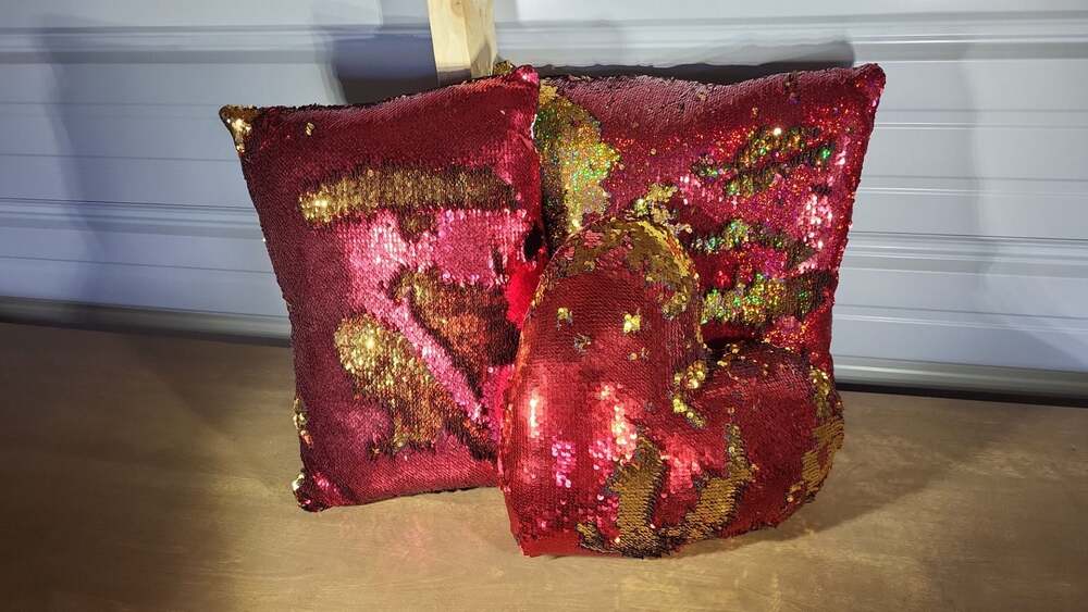 New Reversible Sequin Decorative Mermaid Pillow Coves-16 Inches